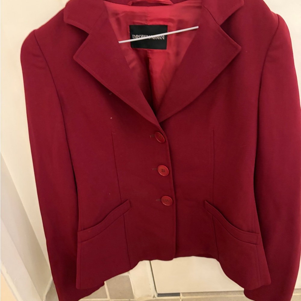 Emporio Armani Women's Red Tailored Blazer